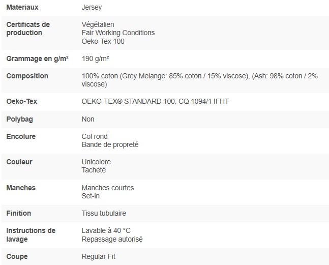 T-shirt Sol's IMPERIAL L190 - bigleco